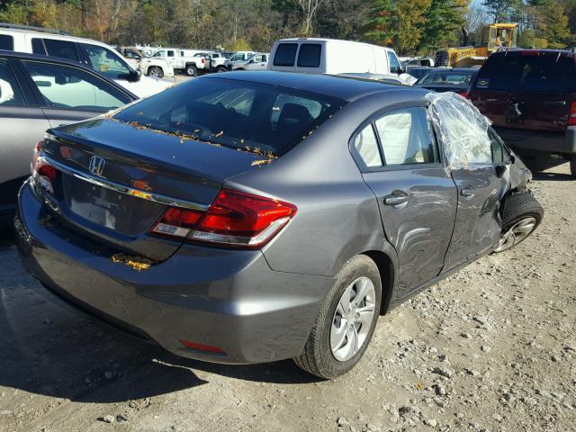 2HGFB2F51DH593924 - 2013 HONDA CIVIC LX GRAY photo 4