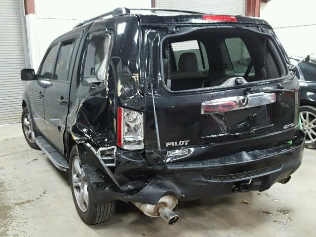 5FNYF4H66DB003672 - 2013 HONDA PILOT EXL BLACK photo 3