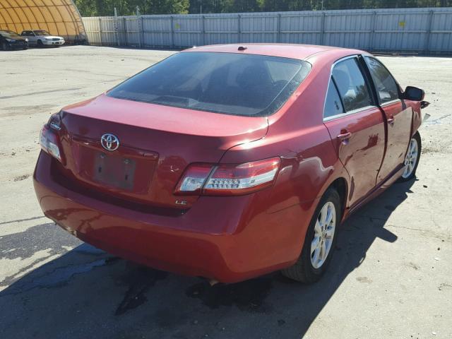 4T1BF3EK1BU686074 - 2011 TOYOTA CAMRY BASE RED photo 4