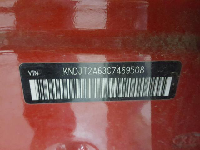 KNDJT2A63C7469508 - 2012 KIA SOUL + RED photo 10