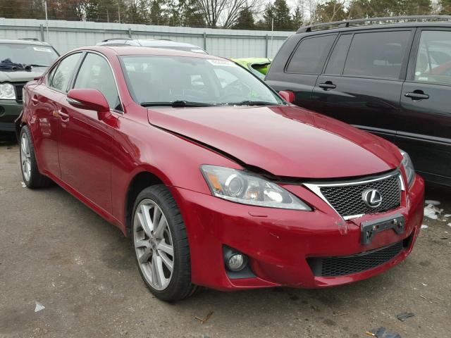 JTHCE5C20B5001601 - 2011 LEXUS IS RED photo 1