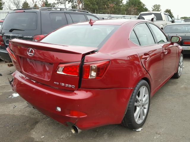 JTHCE5C20B5001601 - 2011 LEXUS IS RED photo 4