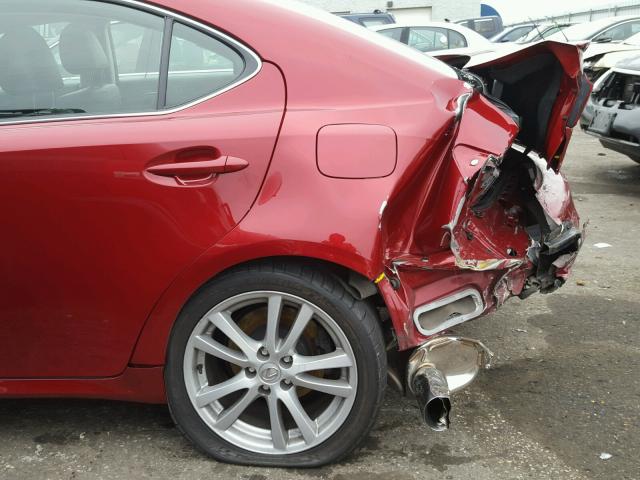 JTHCE5C20B5001601 - 2011 LEXUS IS RED photo 9