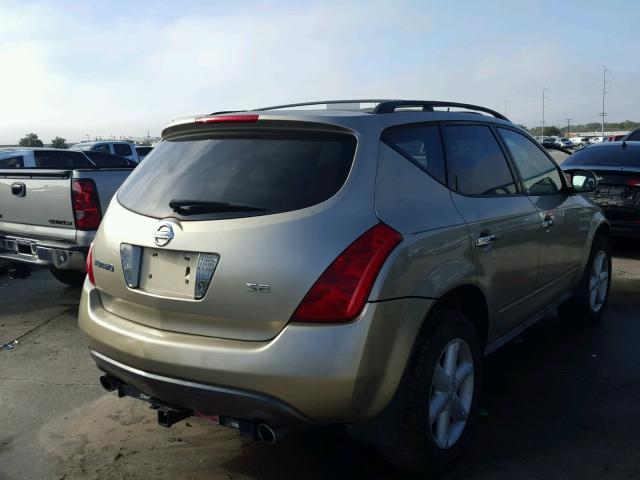 JN8AZ08TX5W327605 - 2005 NISSAN MURANO SL GOLD photo 4