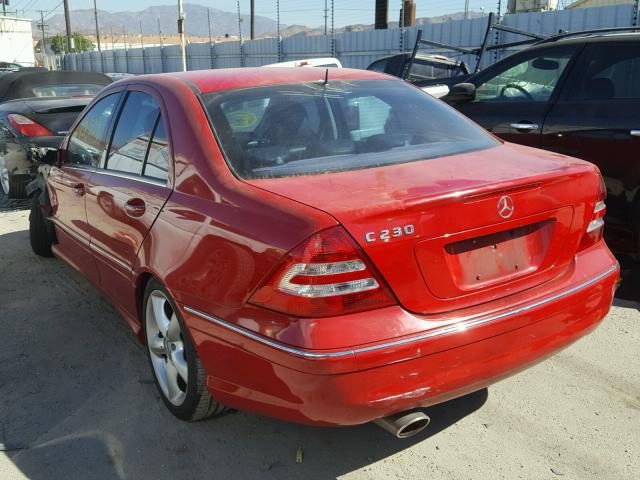 WDBRF52H16F791455 - 2006 MERCEDES-BENZ C GENERATI RED photo 3