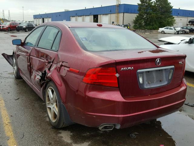 19UUA66205A081658 - 2005 ACURA TL RED photo 3