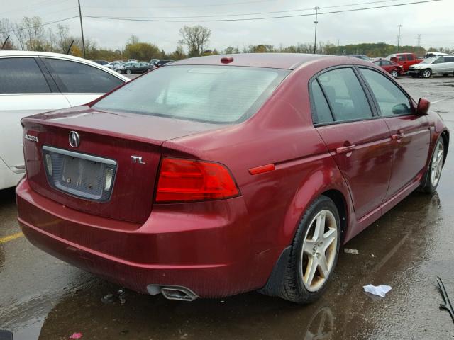 19UUA66205A081658 - 2005 ACURA TL RED photo 4