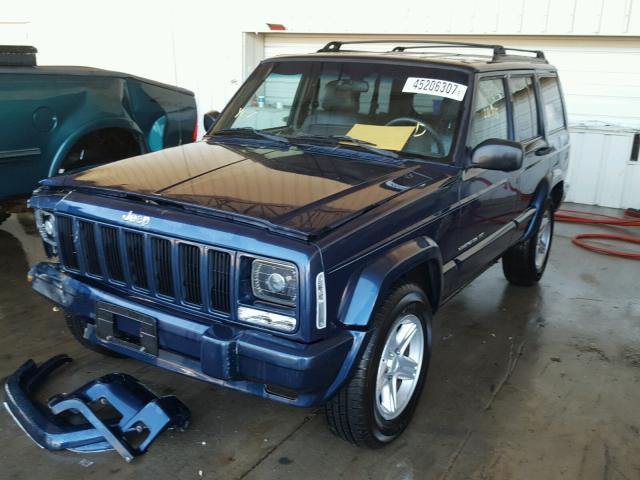 1J4FF58S71L595337 - 2001 JEEP CHEROKEE BLUE photo 2