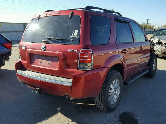 4M2CU571X5DJ00971 - 2005 MERCURY MARINER RED photo 4