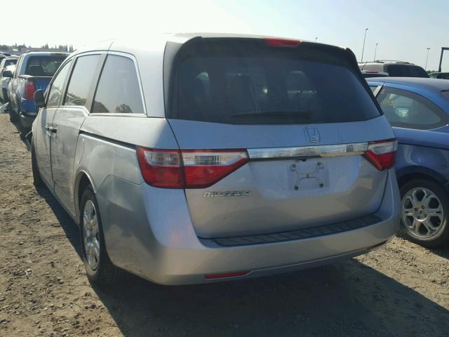 5FNRL5H22DB057695 - 2013 HONDA ODYSSEY LX SILVER photo 3