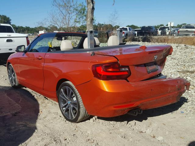 WBA1K9C57GV322767 - 2016 BMW 228 I ORANGE photo 3