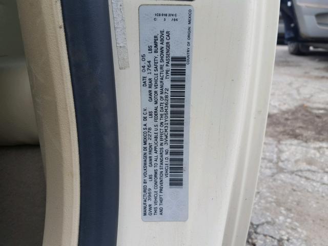 3VWCM31Y05M362872 - 2005 VOLKSWAGEN NEW BEETLE 白色 照片 10