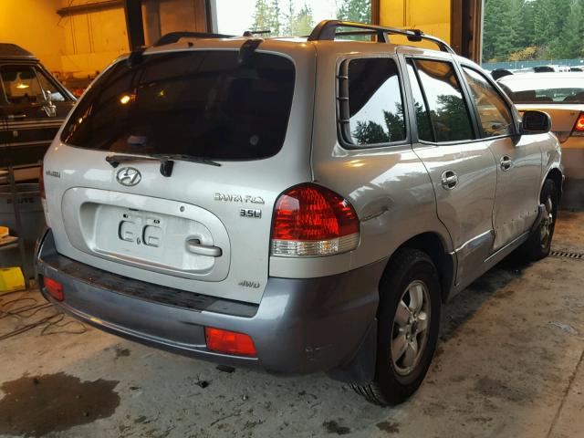 KM8SC73E26U104258 - 2006 HYUNDAI SANTA FE SILVER photo 4