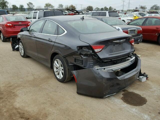 1C3CCCAGXGN102103 - 2016 CHRYSLER 200 LIMITE GRAY photo 3