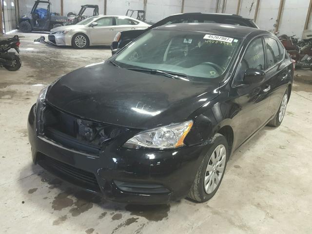 3N1AB7APXEY334345 - 2014 NISSAN SENTRA BLACK photo 2