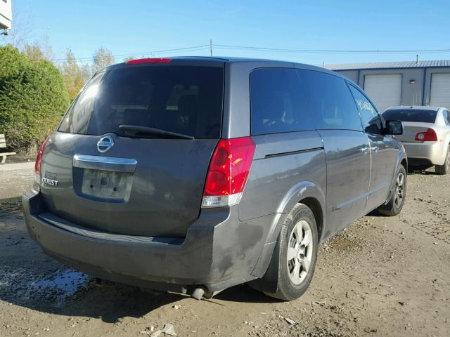 5N1BV28U87N116732 - 2007 NISSAN QUEST S GRAY photo 4