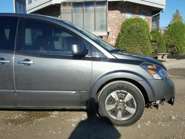 5N1BV28U87N116732 - 2007 NISSAN QUEST S GRAY photo 9