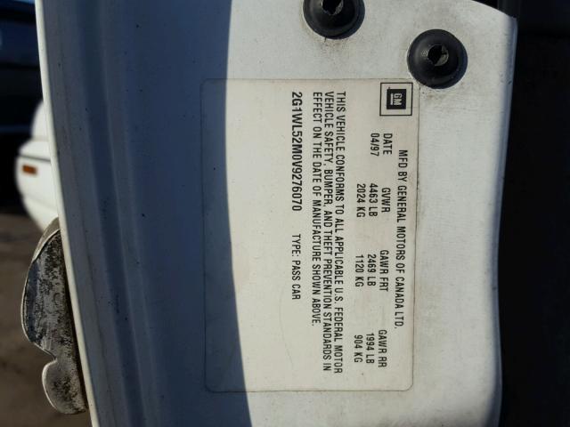 2G1WL52M0V9276070 - 1997 CHEVROLET LUMINA BAS თეთრი ფოტო 10