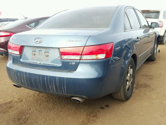 5NPEU46F96H078561 - 2006 HYUNDAI SONATA GLS BLUE photo 4