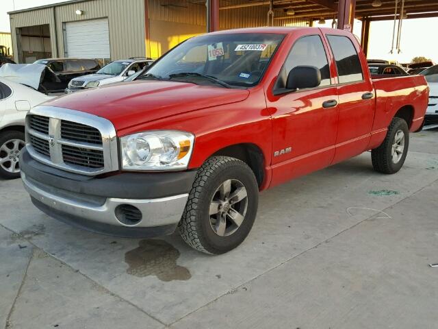 1D7HA18K98J136537 - 2008 DODGE RAM 1500 S RED photo 2