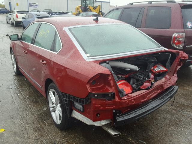 1VWBV7A38FC050094 - 2015 VOLKSWAGEN PASSAT SE RED photo 3