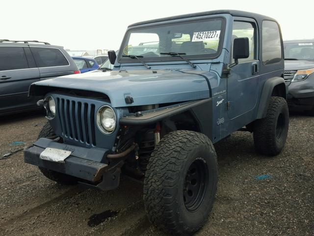 1J4FY19S4VP542997 - 1997 JEEP WRANGLER / BLUE photo 2