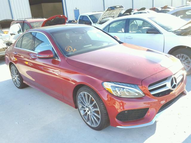 55SWF4JB6HU227494 - 2017 MERCEDES-BENZ C 300 RED photo 1