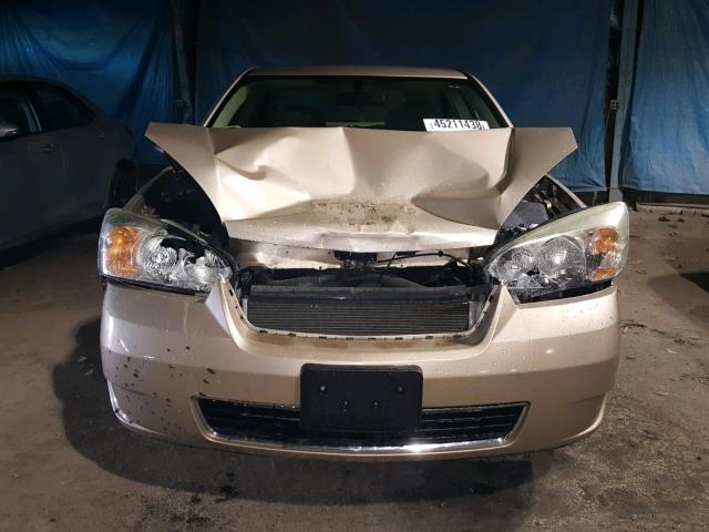 1G1ZS58N98F115339 - 2008 CHEVROLET MALIBU LS ოქროსფერი ფოტო 9