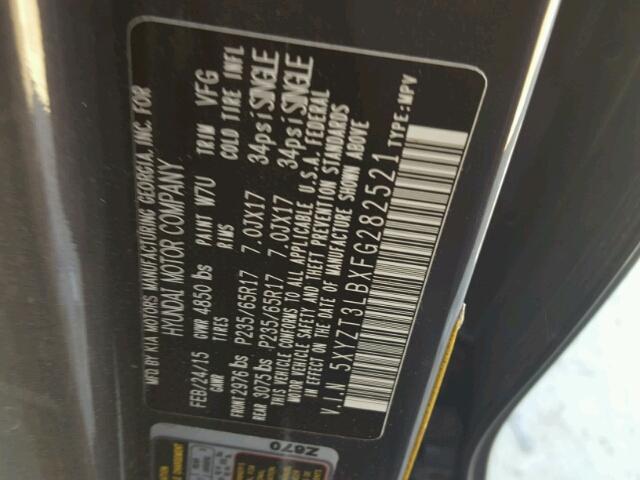 5XYZT3LBXFG282521 - 2015 HYUNDAI SANTA FE S 蓝色 照片 10