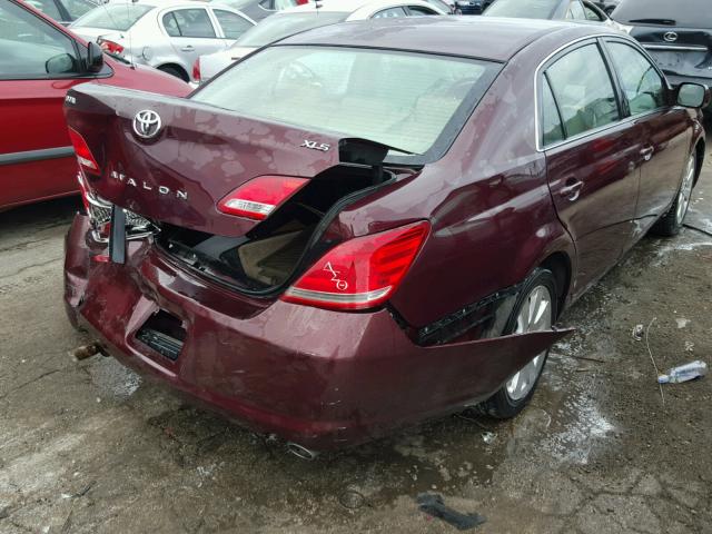 4T1BK36B26U104564 - 2006 TOYOTA AVALON XL MAROON photo 4