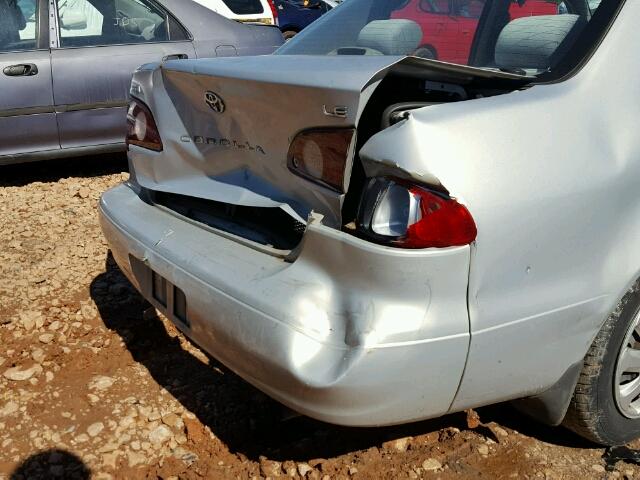 2T1BR12E01C449800 - 2001 TOYOTA COROLLA CE SILVER photo 9