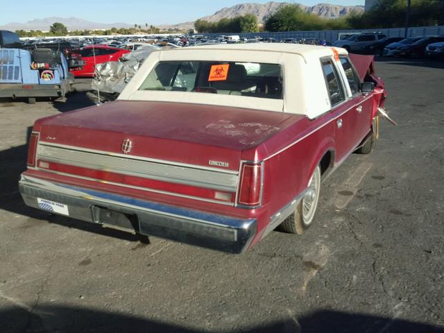 1LNBM82F0KY793703 - 1989 LINCOLN TOWN CAR S MAROON photo 4