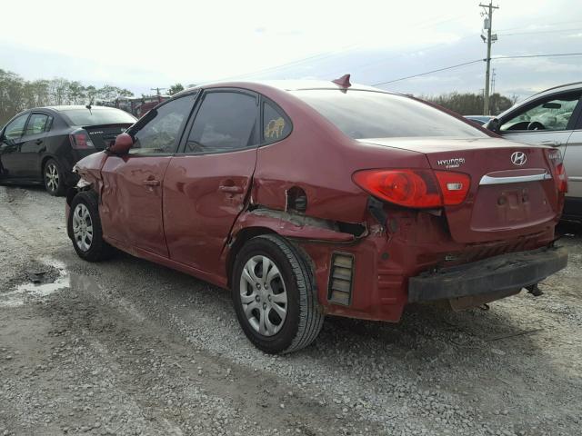 KMHDU4AD6AU929405 - 2010 HYUNDAI ELANTRA BL RED photo 3