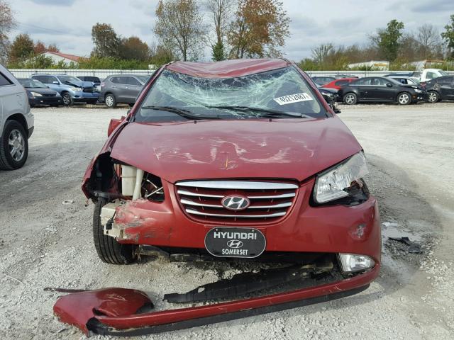 KMHDU4AD6AU929405 - 2010 HYUNDAI ELANTRA BL RED photo 9