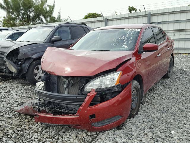 3N1AB7AP6DL628479 - 2013 NISSAN SENTRA S RED photo 2