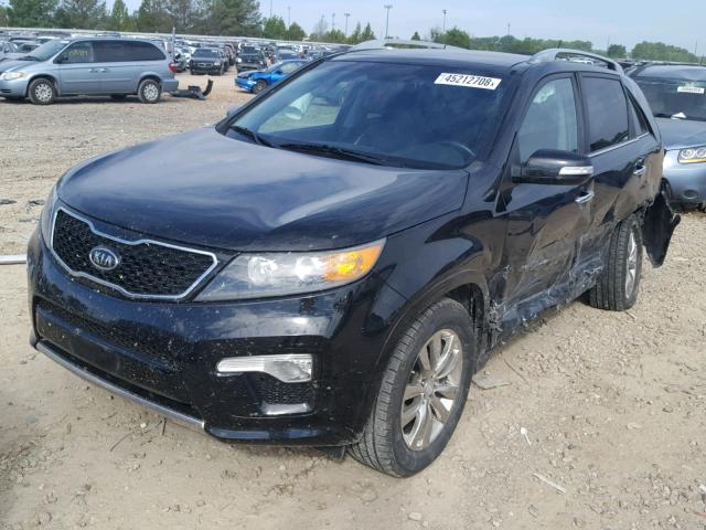 5XYKW4A25BG104608 - 2011 KIA SORENTO SX BLACK photo 2