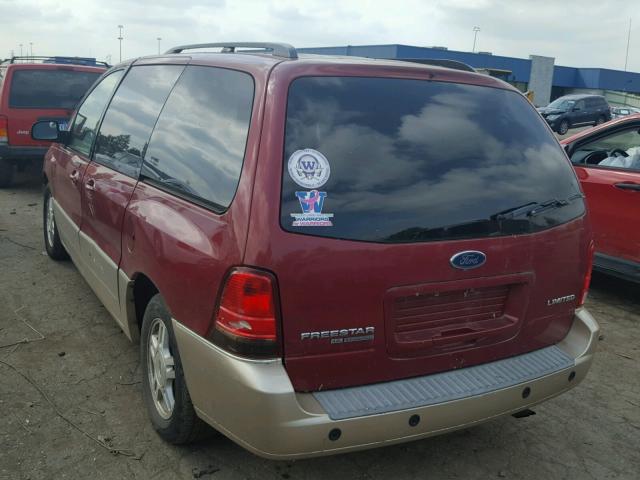 2FMDA58274BA46720 - 2004 FORD FREESTAR L RED photo 3