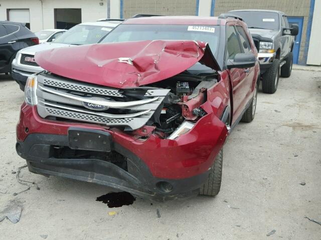 1FM5K7B87DGB16591 - 2013 FORD EXPLORER RED photo 2