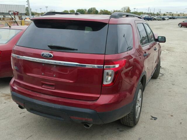 1FM5K7B87DGB16591 - 2013 FORD EXPLORER RED photo 4