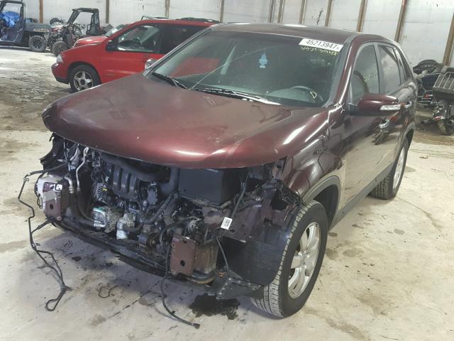 5XYKT3A18DG377409 - 2013 KIA SORENTO LX MAROON photo 2