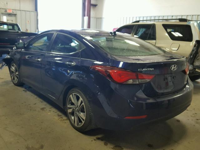 5NPDH4AE9EH537021 - 2014 HYUNDAI ELANTRA SE BLUE photo 3