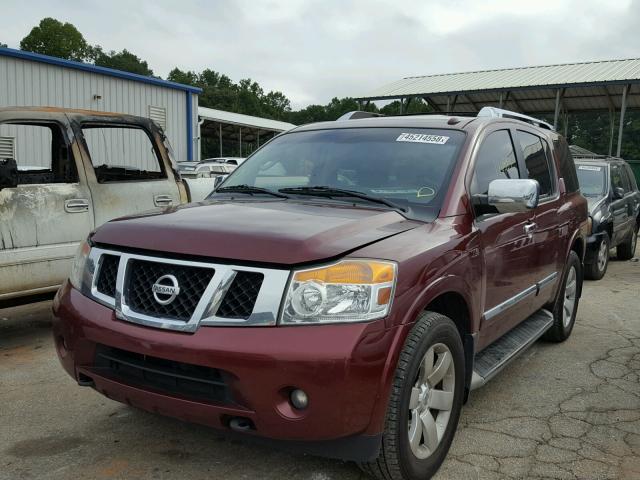 5N1BA0ND4AN612283 - 2010 NISSAN ARMADA SE BURGUNDY photo 2