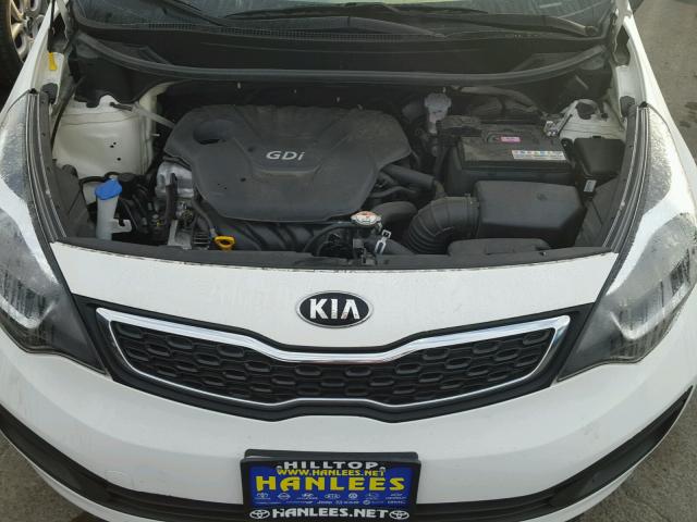 KNADN4A37F6499790 - 2015 KIA RIO EX WHITE photo 7