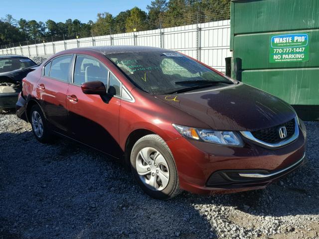 19XFB2F58FE112578 - 2015 HONDA CIVIC MAROON photo 1