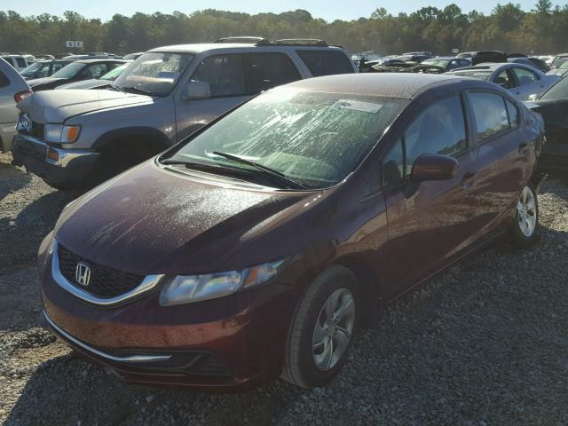 19XFB2F58FE112578 - 2015 HONDA CIVIC MAROON photo 2