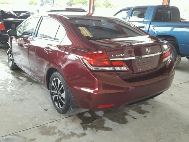 19XFB2F81FE050760 - 2015 HONDA CIVIC EX MAROON photo 3