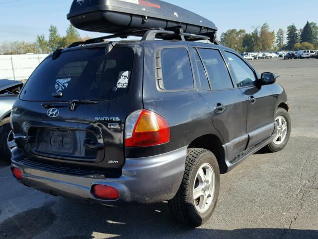 KM8SC73E24U695835 - 2004 HYUNDAI SANTA FE G BLACK photo 4