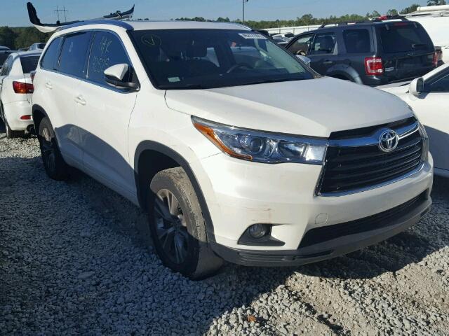 5TDKKRFHXFS090428 - 2015 TOYOTA HIGHLANDER WHITE photo 1