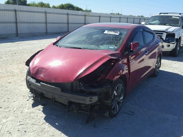 KMHDH4AE1EU186607 - 2014 HYUNDAI ELANTRA RED photo 2