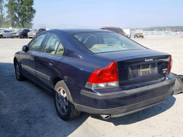 YV1RH58D022154407 - 2002 VOLVO S60 2.5T BLUE photo 3